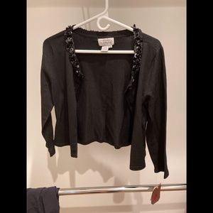 Adrianna Papell black beaded bolero sweater